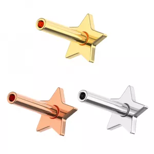 925 Sterling Silver 16 Gauge Star Base Design Push Fit Labret - Accessories