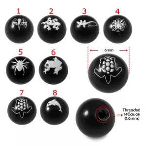 Tiny Animal and insects logo Painted with Black UV Ball