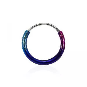 Multi Color Enamel Coated 925 Sterling Silver Hinged Segment Nose Ring