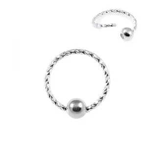 925 Sterling Silver 20G Laser Cut BCR Design Nose Hoop Ring