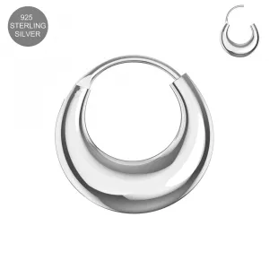 925 Sterling Silver Crescent Moon Hoop Earring
