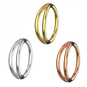 Premium 925 Sterling Silver Double Row Illusion 925 Hinged Segment Ring