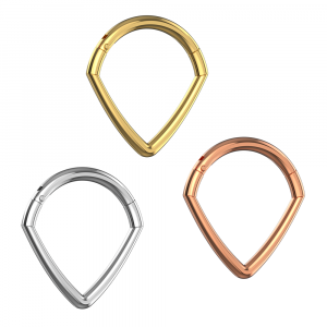 925 Sterling Silver tear dropped hinged segment clicker