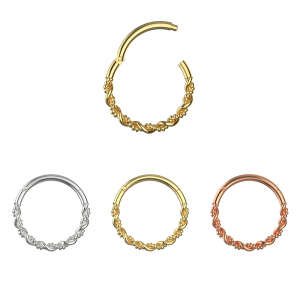 Stylish 16G 925 Silver Twisted Hinged Clicker Helix Septum Ring