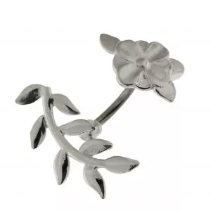 Floral Flower 925 Sterling Silver Eyebrow Bar