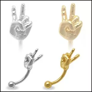 V Together Finger Eyebrow Ring