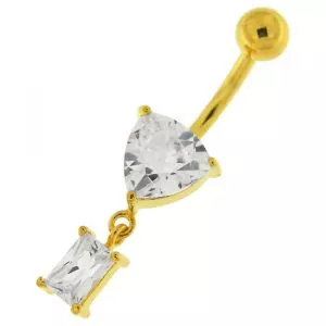 Jeweled Heart Navel Belly Piercing jewelry