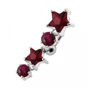 Moving Jeweled Stars Shaped Navel Body Jewelry