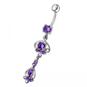 Jeweled Fancy Design Moving Navel Ring