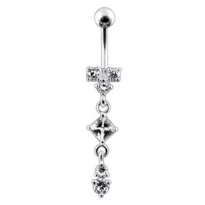 Moving Fancy Jeweled Banana Bar Navel Ring Body jewelry