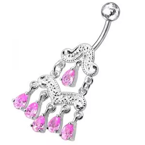 Moving Fashionably Designed Jeweled Belly Ring