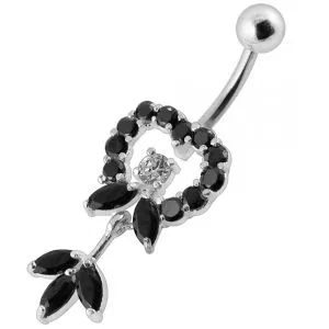 Fancy Heart Dangling Belly Bar