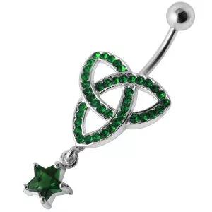 Mini Triple Celtic Dangling  Belly Ring