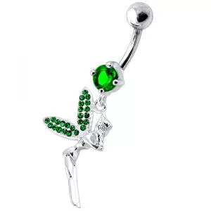 Fancy Angel Shapped Dangling jeweled Belly Ring