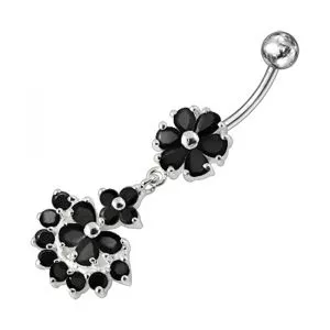 Dangling Flower Belly Bar
