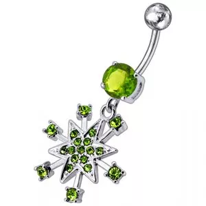 Jeweled Star Dangling Belly Ring