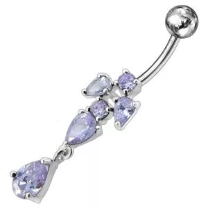 Fancy Jeweled Dangling Belly Ring Body Jewelry PBM1608