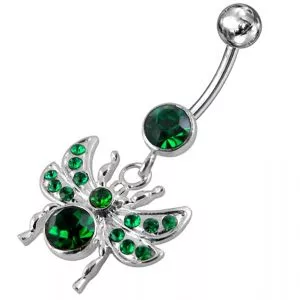 Jeweled Spider Dangling Belly Ring