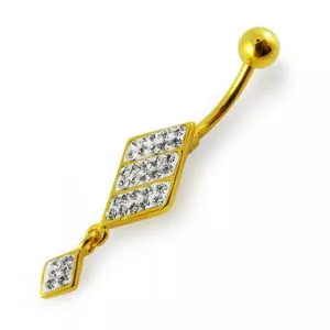 Mix Color Jeweled Fancy Silver Dangling SS Bar navel  Ring