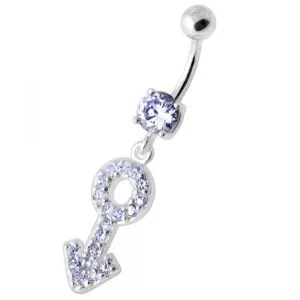 Gender Male symbol Silver Belly Ring