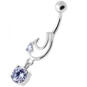 Fancy Jeweled Dangling Belly Bar PBM2087
