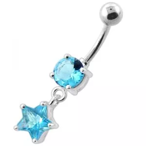 Jeweled Hanging Star Navel Belly Banana