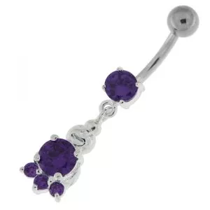 Big Jeweled Panda Bear Navel Belly Button Ring