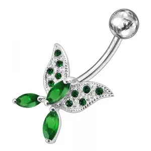Butterfly shapped Jewelled Non-Moving Belly Ring