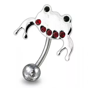 Reverse Bar Frog Non-Moving Belly Ring