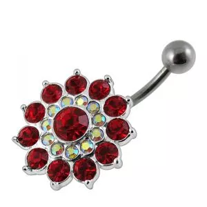 Multi Layered Flower Non-Moving Belly Ring