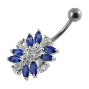 Combinated Flower Non-Moving Belly Ring