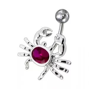 Fancy Jeweled Crab Non-Moving Belly Ring