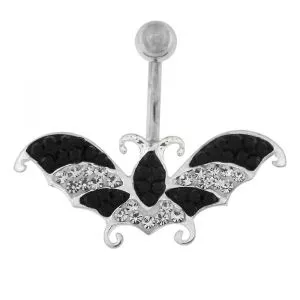Multi Jeweled Flying Butterfly Navel Belly button Piercing