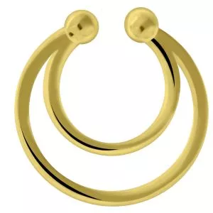 925 Sterling Silver Twin Horseshoe Fake Septum Piercing