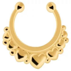 925 Sterling Silver Tribal Hearts Fake Septum Piercing