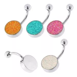 Surgical Steel Glitter Navel Belly Button Ring