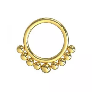 Tribal Paved Balls Hinged Segment Clicker Ring