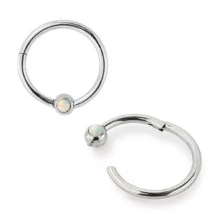 Hinged Segment Ring With Bezel-Set Opal Stone