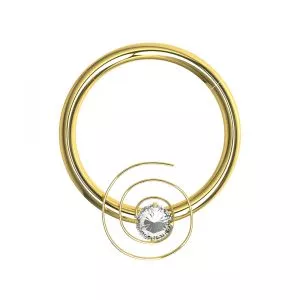 CZ Jeweled Swirl Segment Clicker Ring