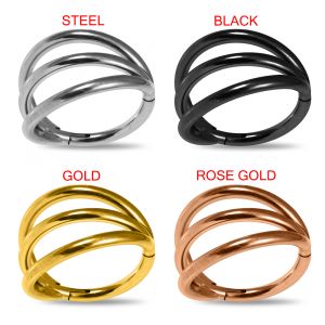 Titanium G23 Triple Stack Hinged Clicker Ring