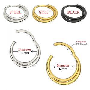Double Row Twisted 316L Surgical Steel Hinged Segment Clicker Ring