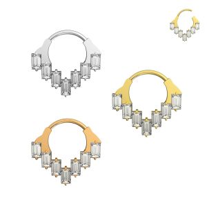 316L Surgical Steel Multi CZ Chandelier Hinged Clicker