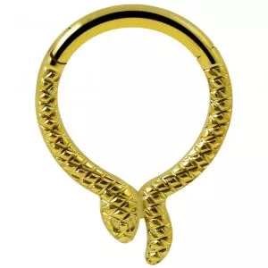 G23 Grade Titanium Snake Design Segment Clicker Ring