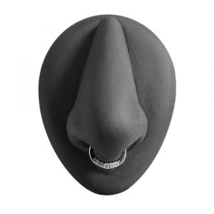 Sparkling Round Cubic Zirconia in Micro Setting Septum Clicker Piercing