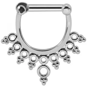 Multiple Holes with Tribal Dots Septum Clicker Piercing