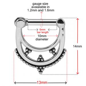 Tribal Dots Paved Septum Clicker Piercing