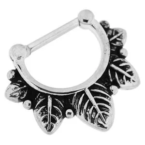 Multiple Leafs Nose Septum Clicker Piercing