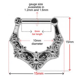 Multiple Flowers Nose Septum Clicker Piercing