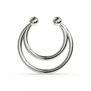 Surgical Steel Twin Circulars Fake Septum Piercing