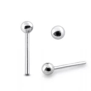 925 Silver Top Ball Straight End Nose stud